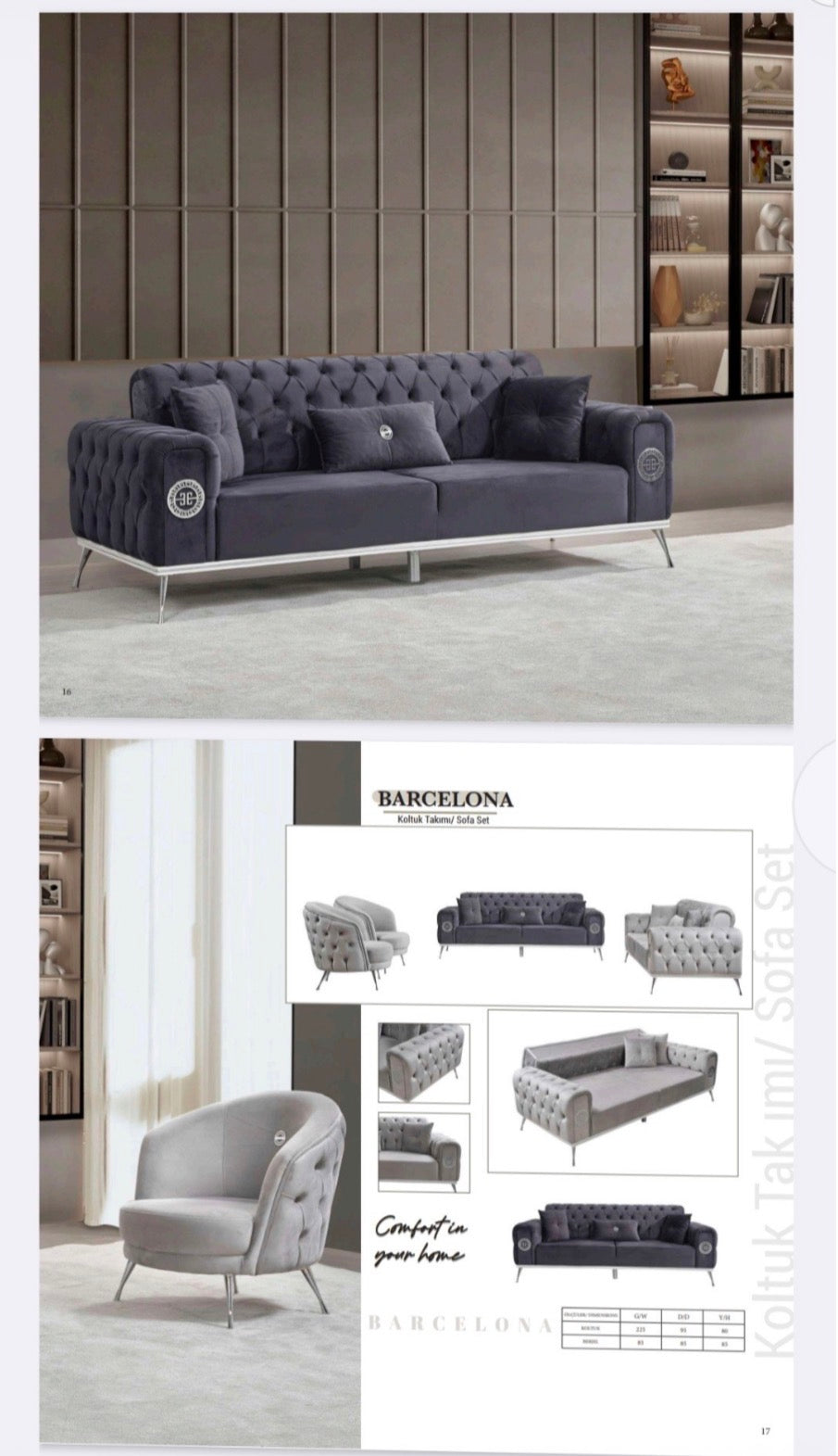 BARCELONA Sofa-Set 3+3+1+1