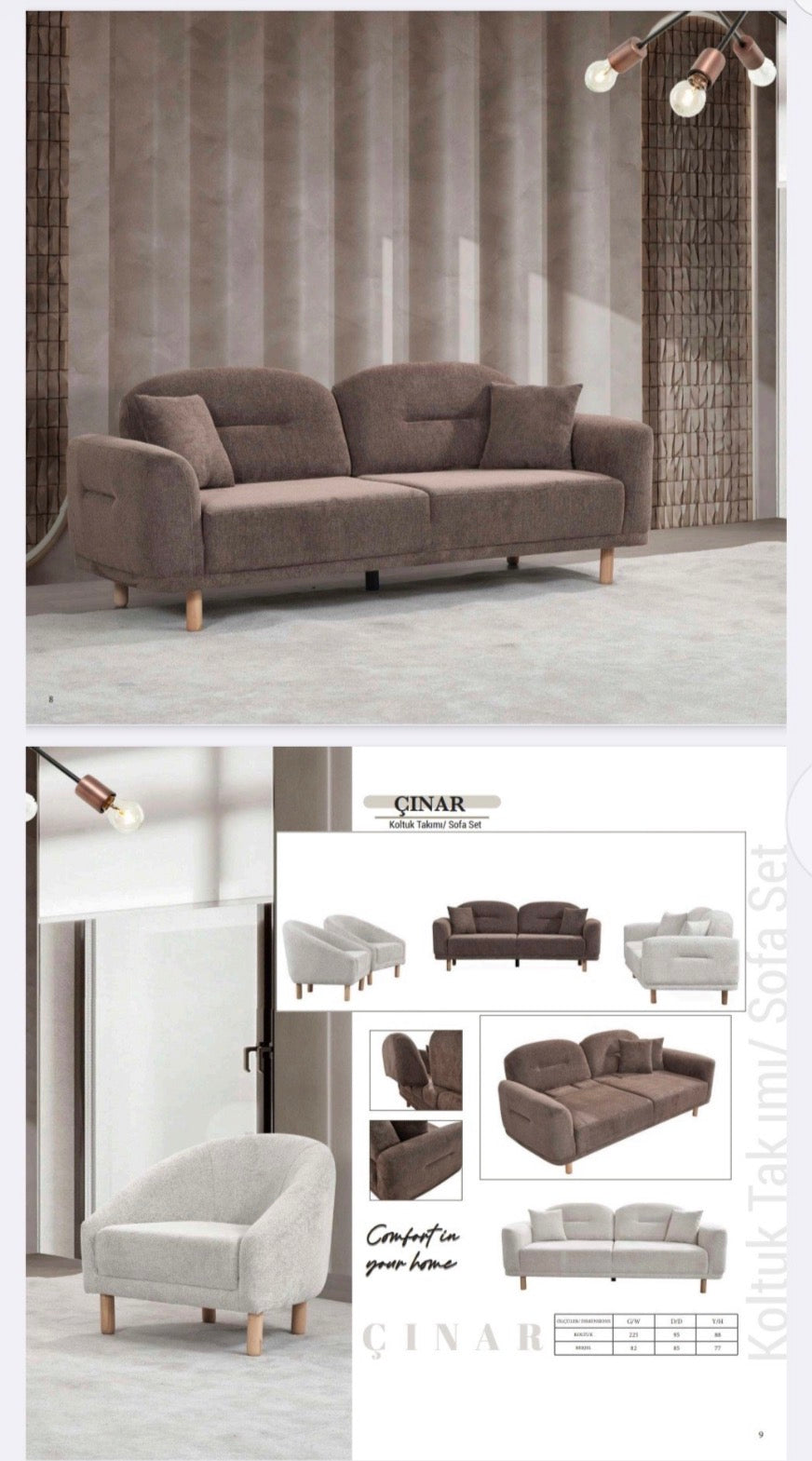 CINAR Sofa-Set 3+3+1+1