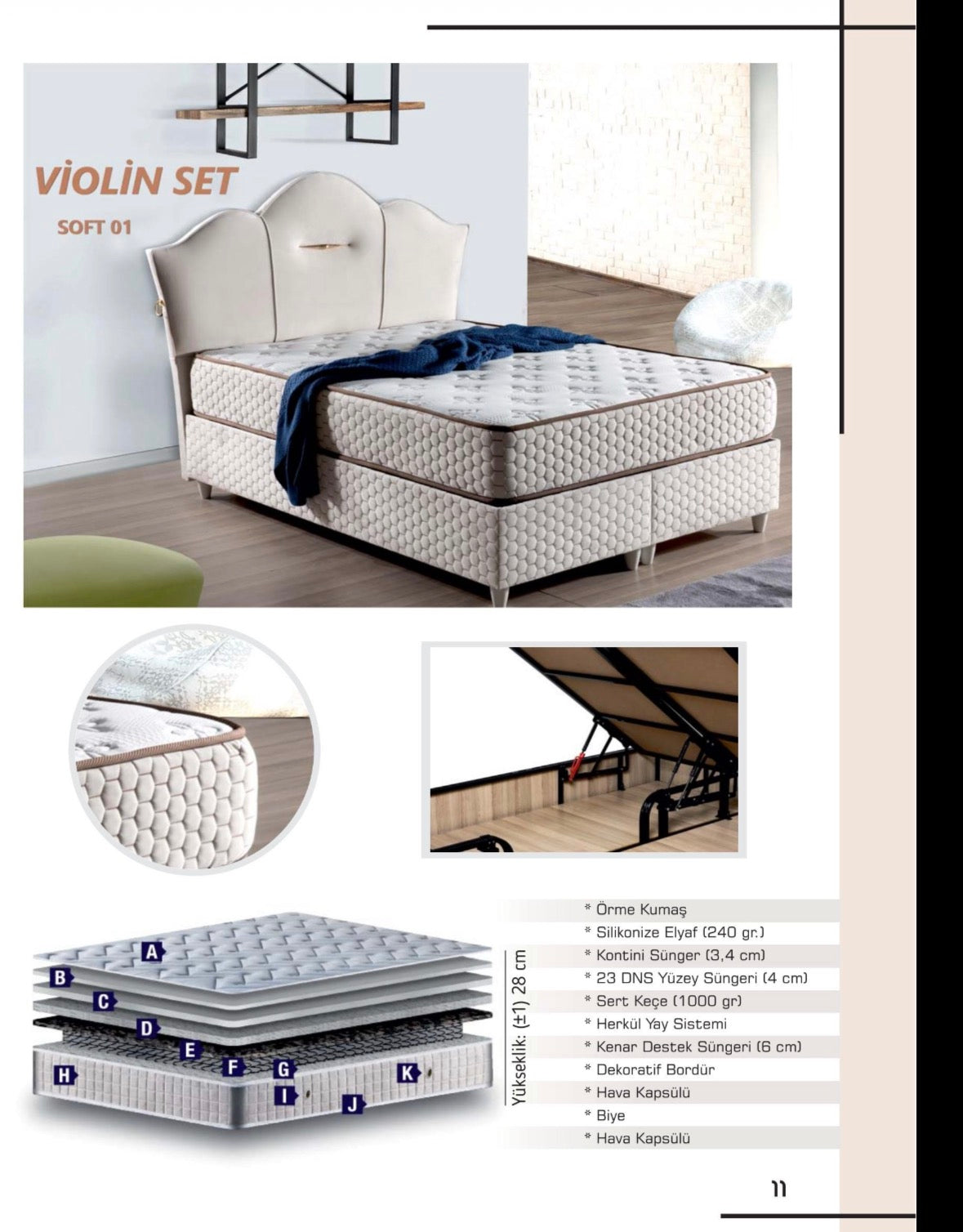 Violin Bett mit Matratze