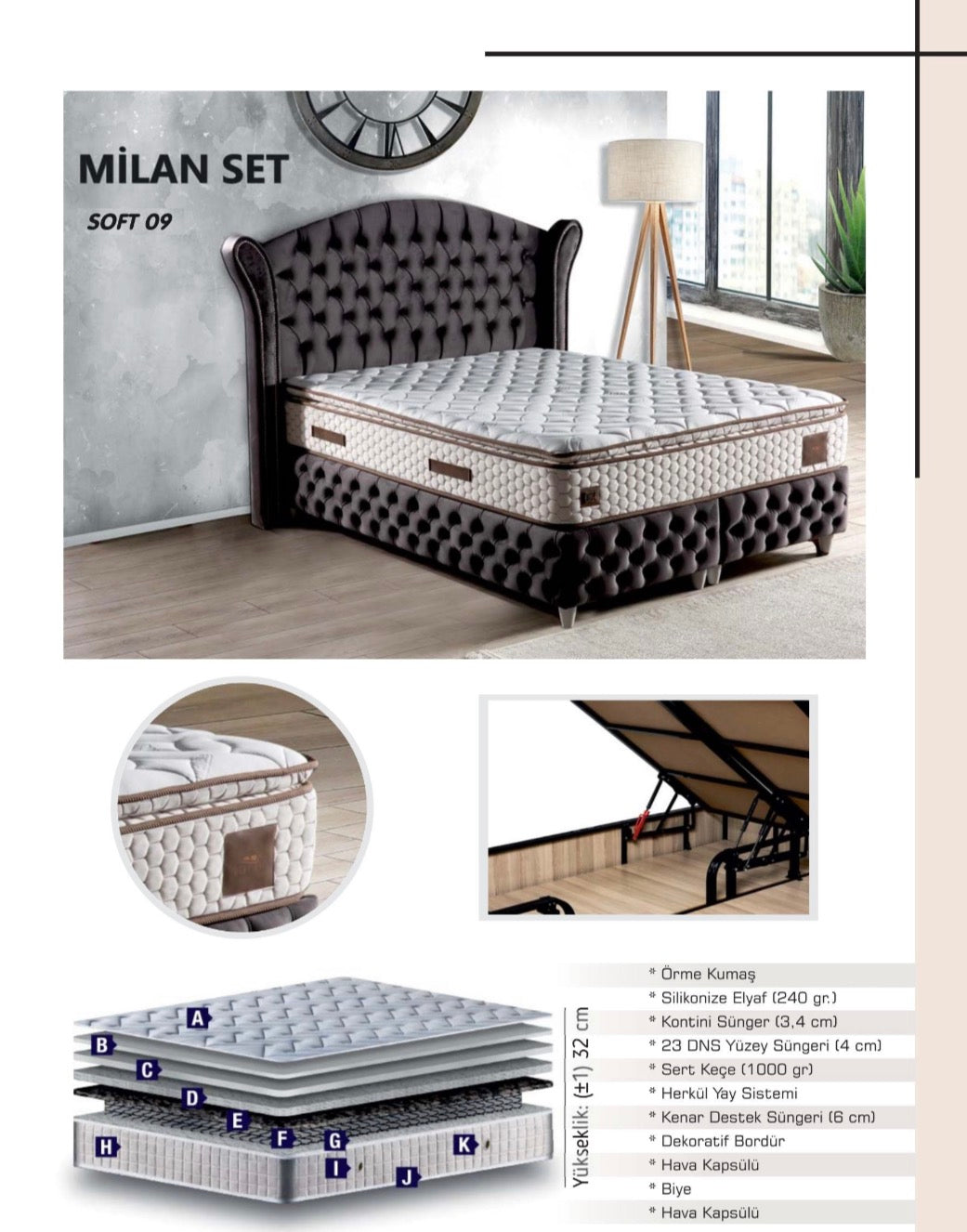 Milan Bett mit Matratze