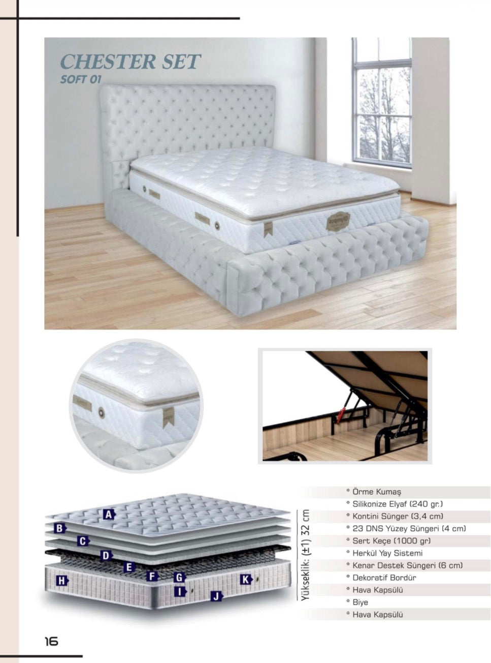 Chester Bett mit Matratze