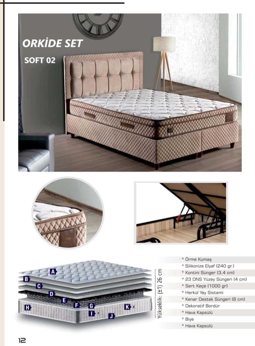 Orkide Bett mit Matratze